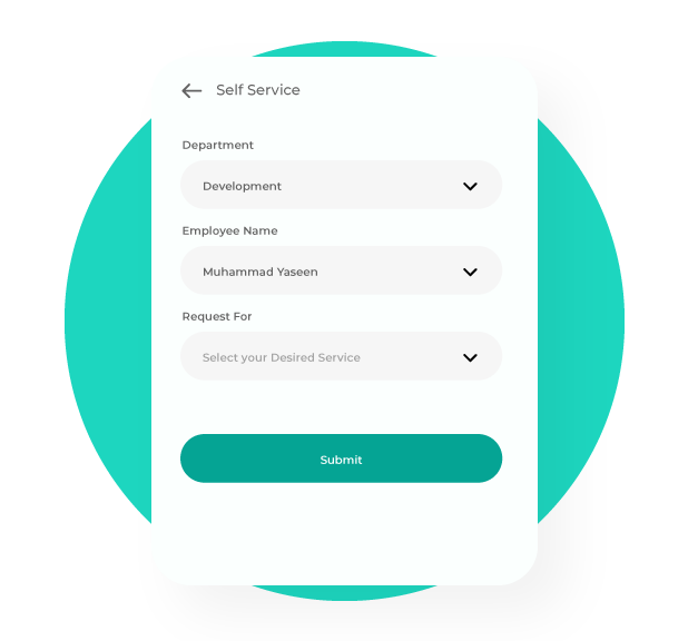 self-service form in the mobile app